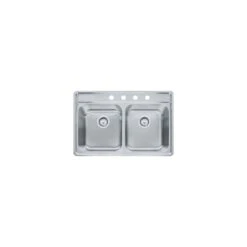 Franke | Evolution 33-1/2" Long Double Basin Stainless Steel Kitchen Sink With 1 Faucet Hole For Drop In Installations