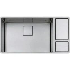 Franke | Chef Center 33-5/8" 18-Gauge Undermount Kitchen Sink With Drain Board, Roller Mat, Colander, Cutting Board, Compost Bin, And Multi-Level Sink Grid