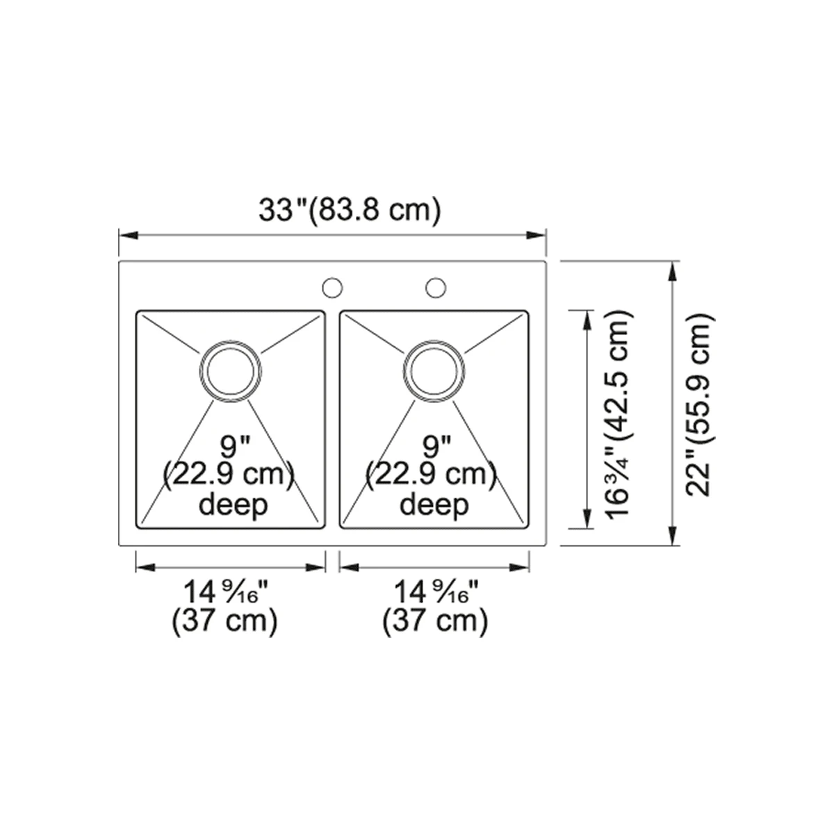 Franke | Vector 33" Double Basin Kitchen Sink For Drop In Installations 6 Franke | Vector 33" Double Basin Kitchen Sink For Drop In Installations - Image 4