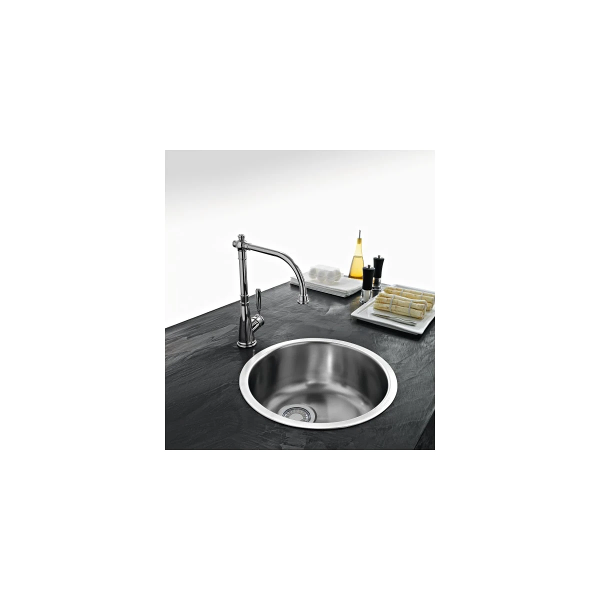 Franke | Rotondo 17-1/8" Undermount Single Basin Stainless Steel Kitchen Sink 5 Franke | Rotondo 17-1/8" Undermount Single Basin Stainless Steel Kitchen Sink - Image 3